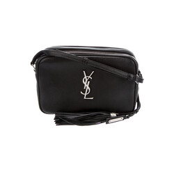 SAINT LAURENT MONOGRAM MATELASSÉ LOU CAMERA BAG SMOOTH LEATHER BLACK
