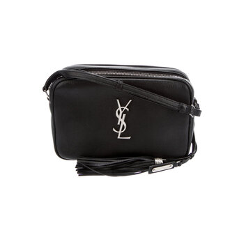 SAINT LAURENT MONOGRAM MATELASSÉ LOU CAMERA BAG SMOOTH LEATHER BLACK