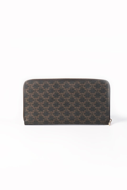CELINE CELINE TRIOMPHE WALLET LOGO PRINTED FULL ZIPPER
