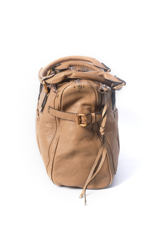 CHLOE CHLOE BEIGE LEATHER LARGE PADDINGTON SA SACHEL  SHOULDER BAG