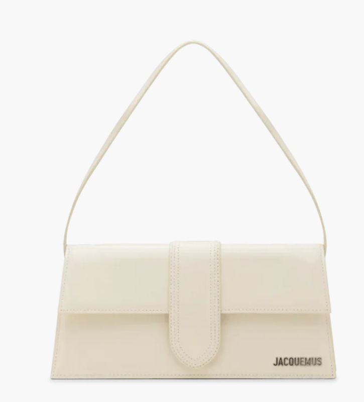 JACQUEMUS JACQUEMUS LE BAMBINO LONG CREAM PATENT LEATHER SILVER HARDWARE