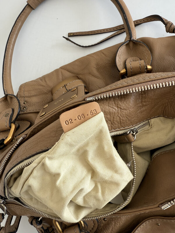 CHLOE CHLOE BEIGE LEATHER LARGE PADDINGTON SA SACHEL  SHOULDER BAG