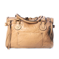 CHLOE CHLOE BEIGE LEATHER LARGE PADDINGTON SA SACHEL  SHOULDER BAG
