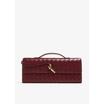 BOTTEGA VENETA BOTTEGA VENETA BURGUNDY LEATHER ANDIAMO LONG CLUTCH BAG