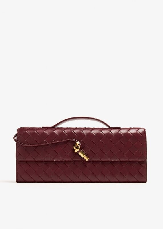 BOTTEGA VENETA BOTTEGA VENETA BURGUNDY LEATHER ANDIAMO LONG CLUTCH BAG