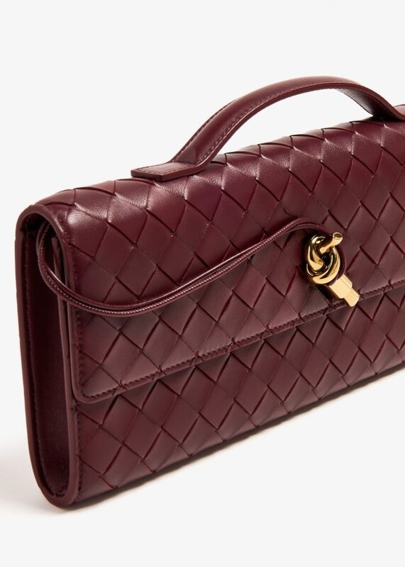 BOTTEGA VENETA BOTTEGA VENETA BURGUNDY LEATHER ANDIAMO LONG CLUTCH BAG