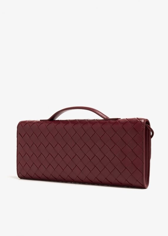 BOTTEGA VENETA BOTTEGA VENETA BURGUNDY LEATHER ANDIAMO LONG CLUTCH BAG