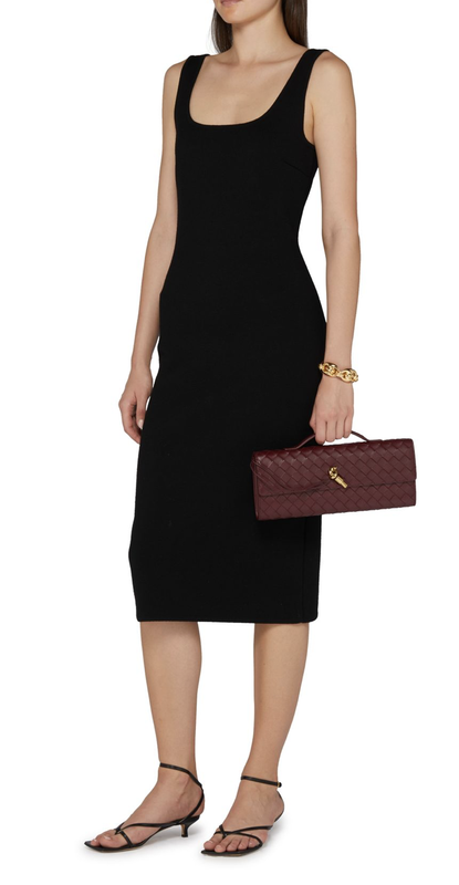 BOTTEGA VENETA BOTTEGA VENETA BURGUNDY LEATHER ANDIAMO LONG CLUTCH BAG