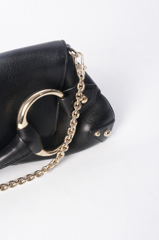 GUCCI GUCCI TOM FORD STUDDED MONOGRAM BLACK CLUTCH BAG