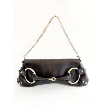 GUCCI GUCCI TOM FORD STUDDED BLACK LEATHER CLUTCH BAG