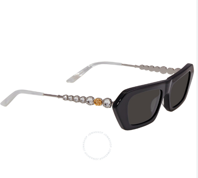 GUCCI CRYSTAL ARM BLACK RECTANGLE SUNGLASSES GG0642S