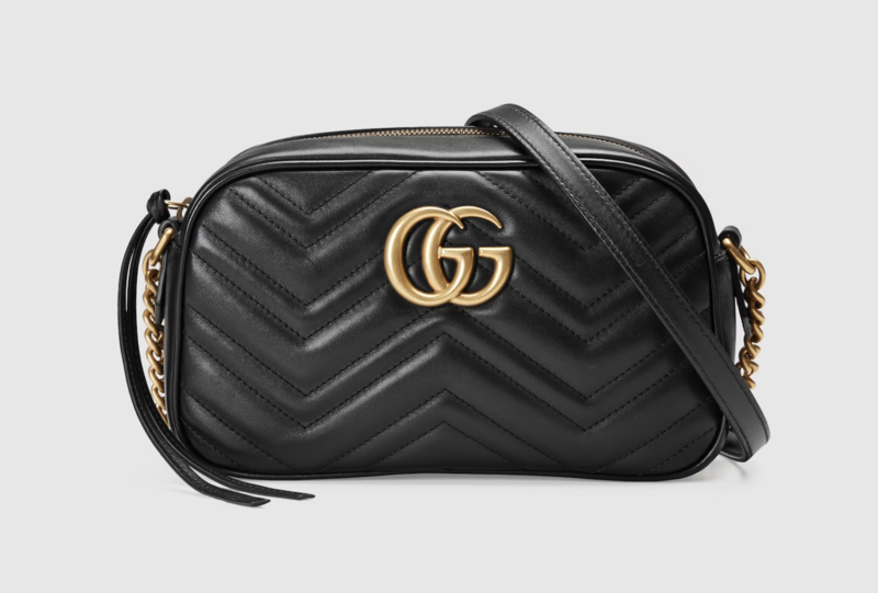 GUCCI MARMONT SMALL CAMERA BAG BLACK