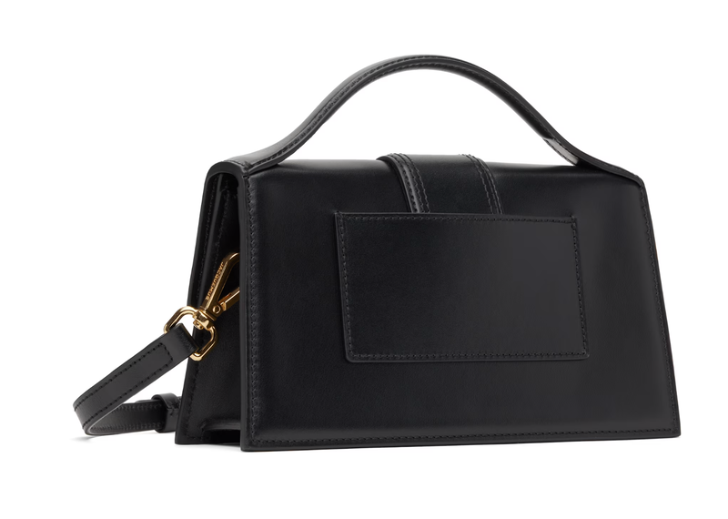 JACQUEMUS LE GRAND BAMBINO BLACK LEATHER CONTRAST SHOULDER BAG