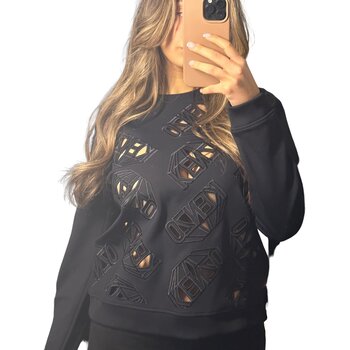 KENZO KENZO BLACK LOGO CUT OUT SWEATER (M) UNISEX