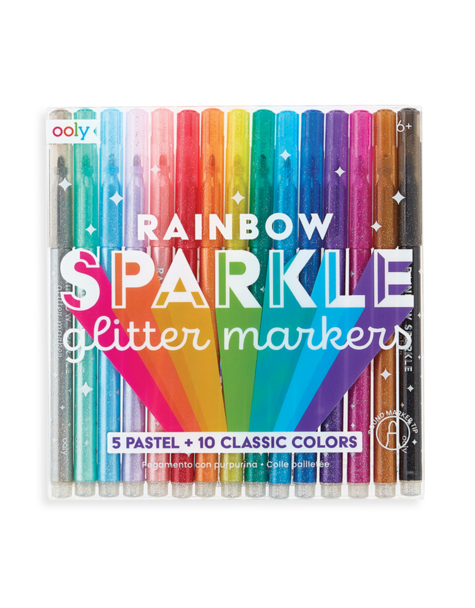 Ooly Rainbow Sparkle Glitter Markers - Set Of 15