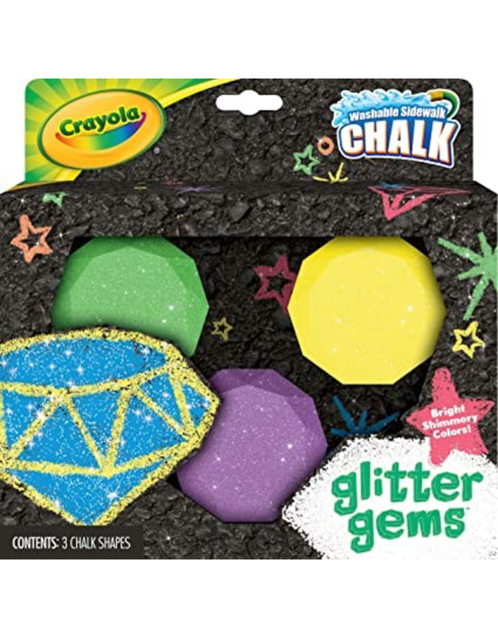 Crayola Glitter Gems 3ct Sidewalk Chalk