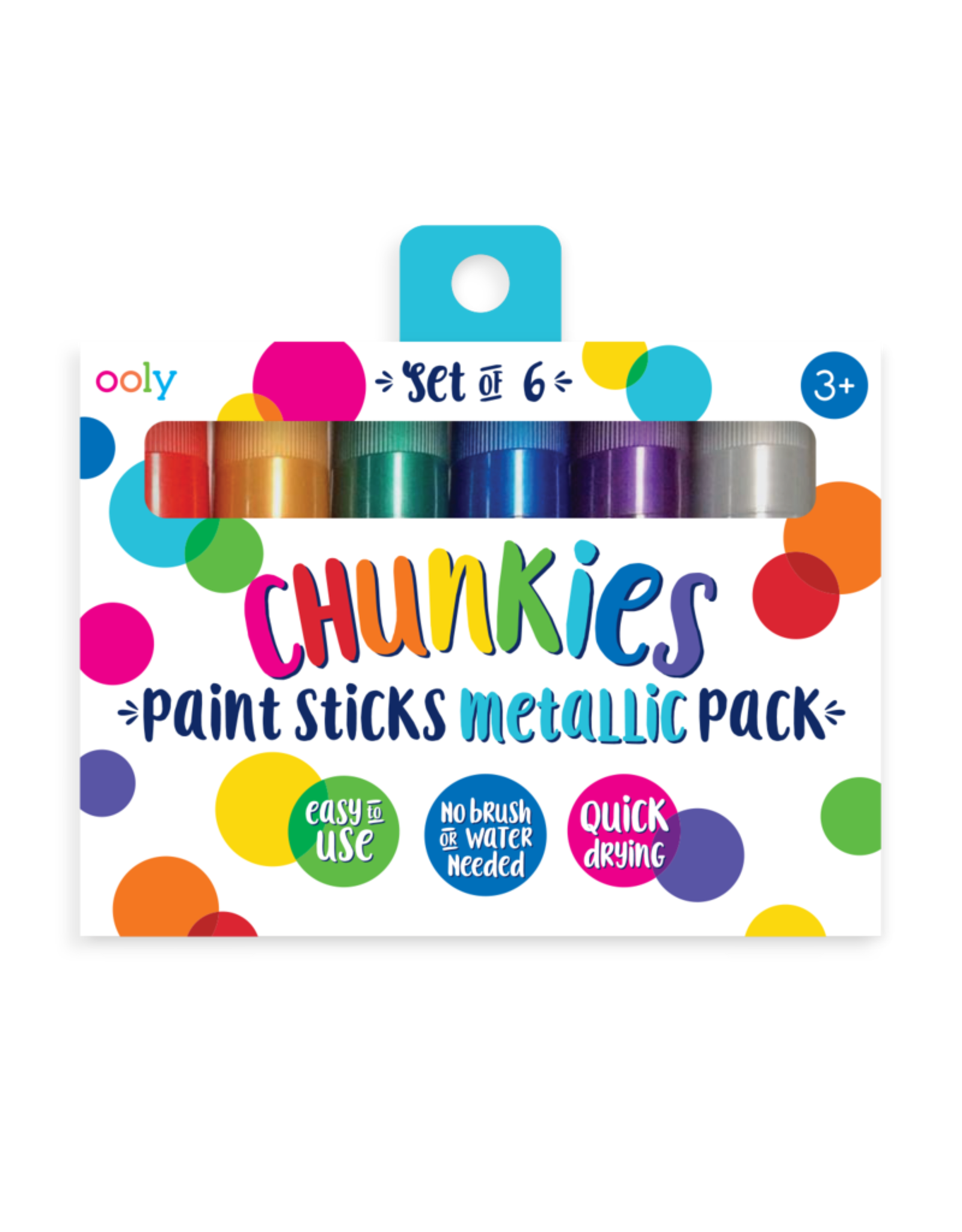 Ooly Chunkies Paint Sticks Metallic - Set Of 6