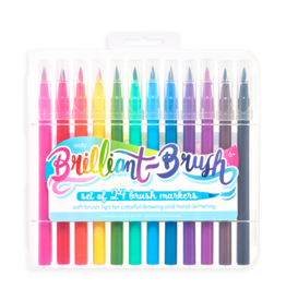 Ooly Brilliant Brush Markers - Set Of 24
