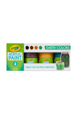 Crayola Earth Colours Acrylic Paint Jars 4ct 126ml