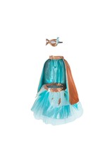 Great Pretenders Super-Duper Tutu With Cape and Mask Turquoise/Copper  Size 4-6