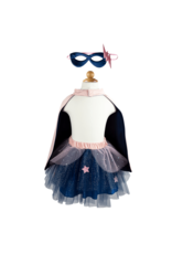 Great Pretenders Super-Duper Tutu/Cape/Mask, Pink/Navy, Size 4-6