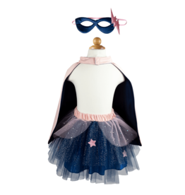 Great Pretenders Super-Duper Tutu/Cape/Mask, Pink/Navy, Size 4-6