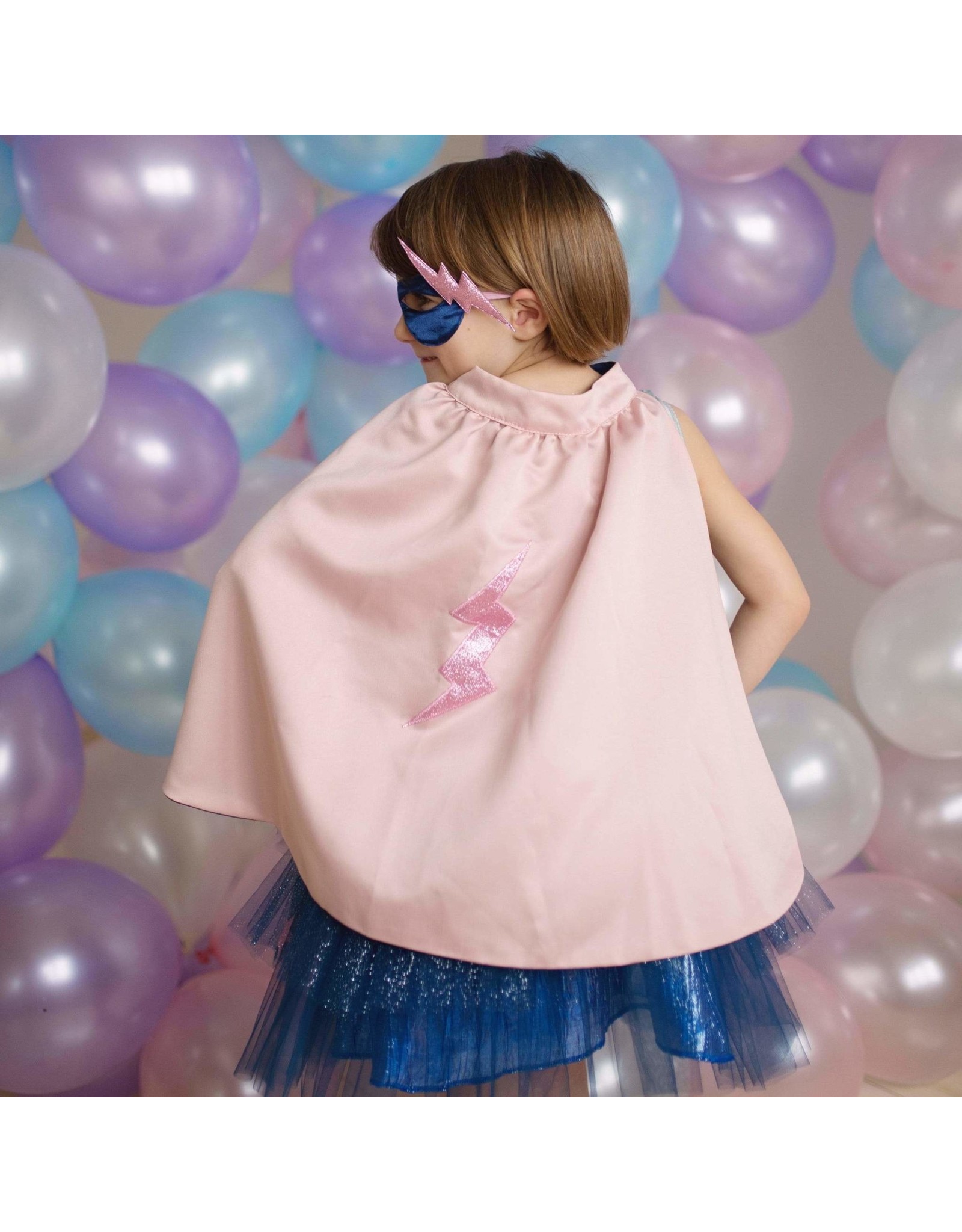 Great Pretenders Super-Duper Tutu/Cape/Mask, Pink/Navy, Size 4-6