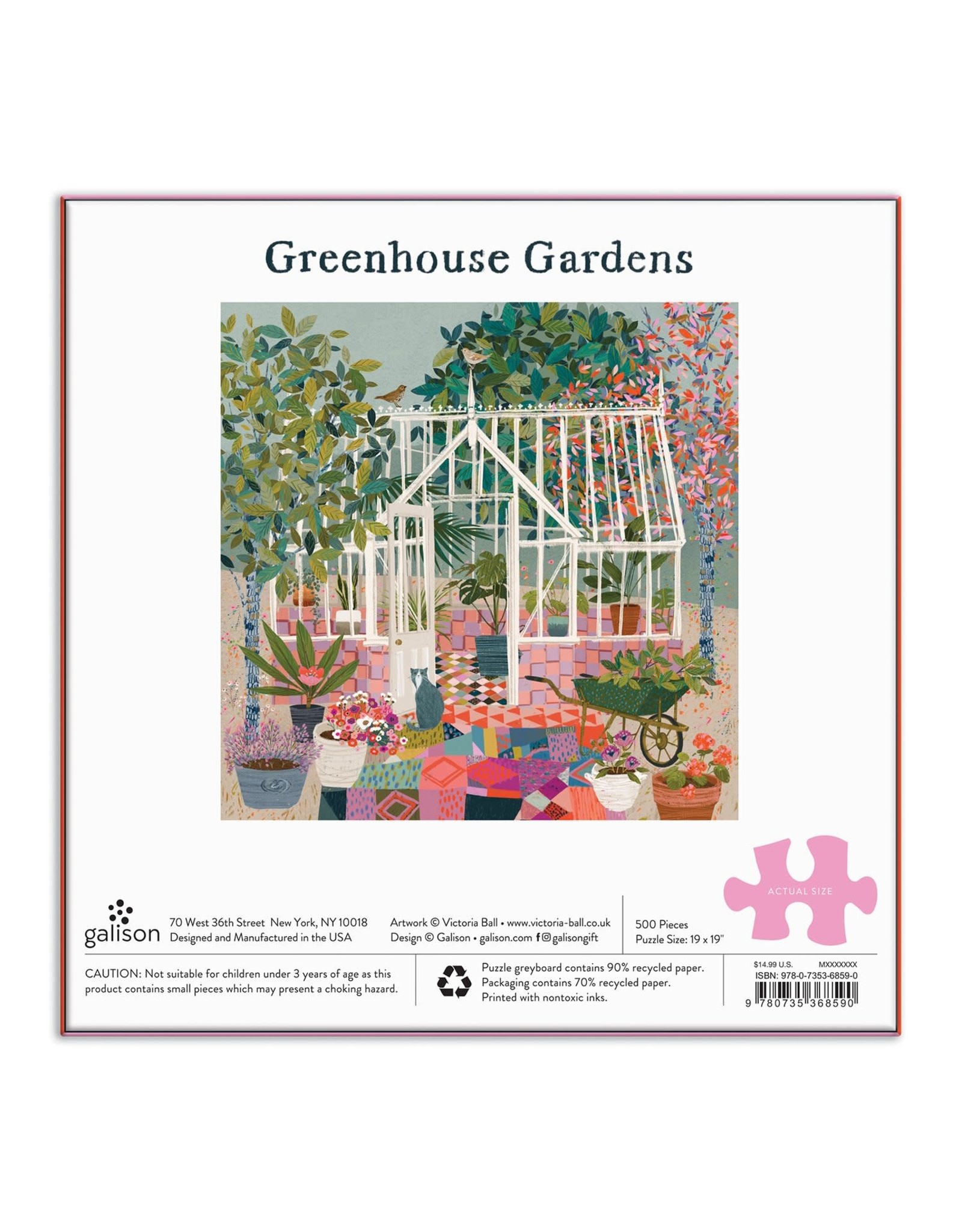 Galison Greenhouse Gardens 500 Piece Puzzle