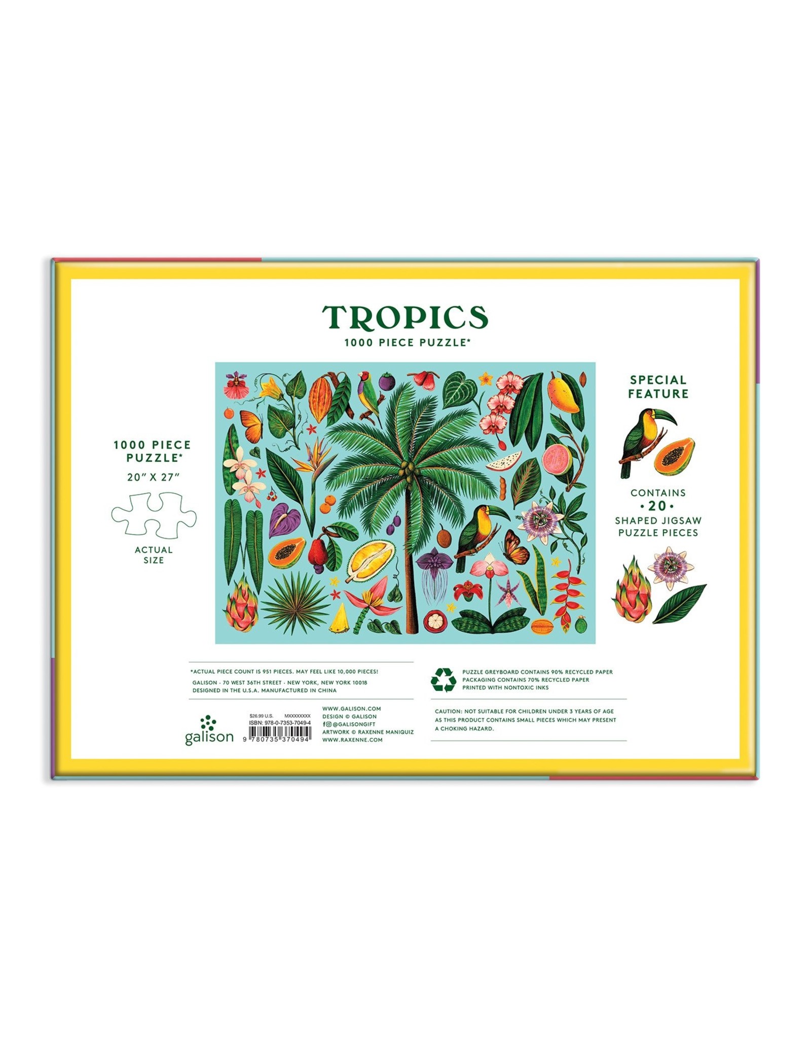 Galison Tropics 1000 Piece Puzzle with Shaped Pieces