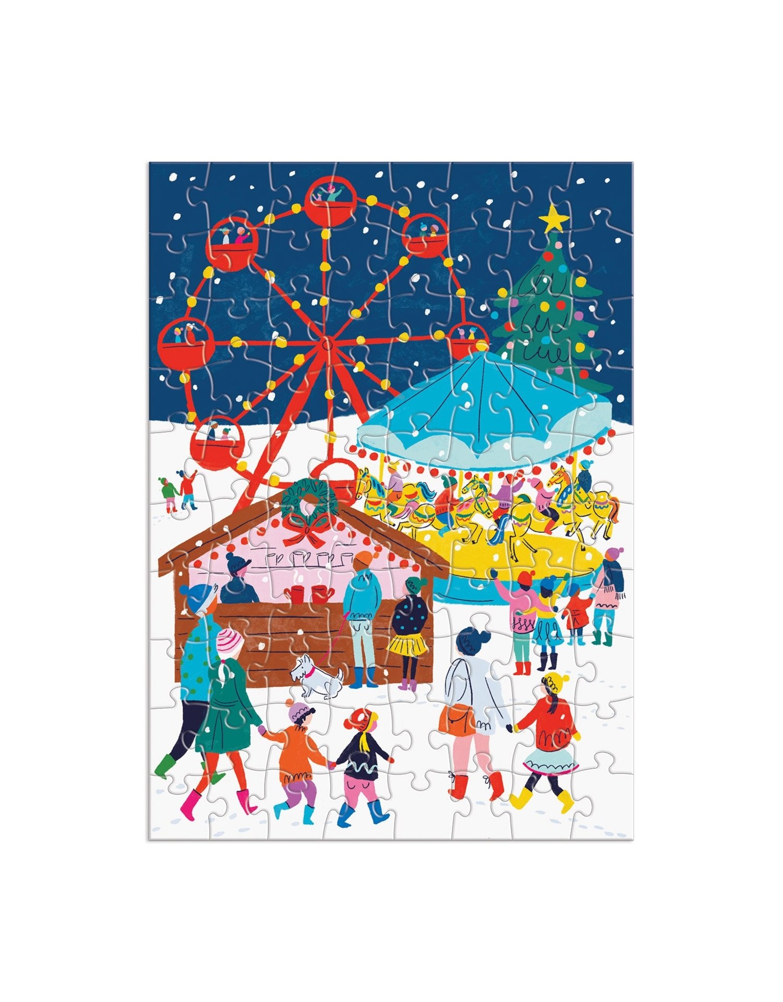 Galison Louise Cunningham Merry and Bright 12 Days of Christmas Advent Puzzle Calendar