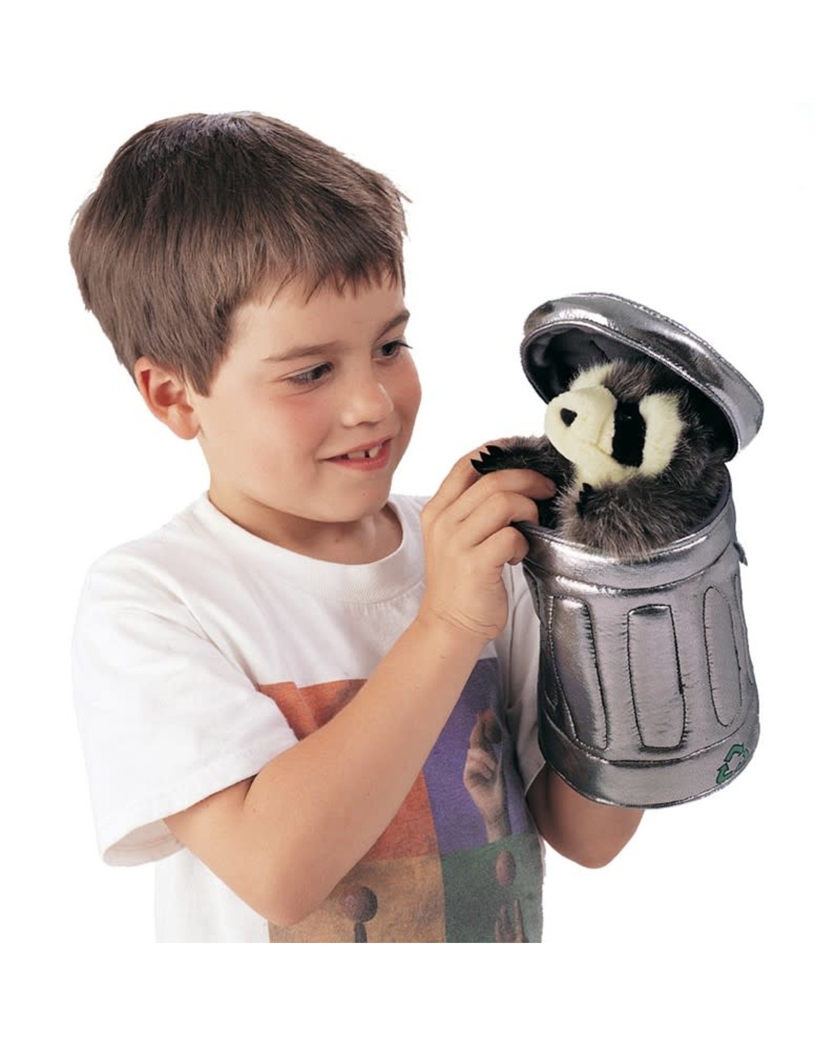 Folkmanis Puppets Raccoon in Garbage Can