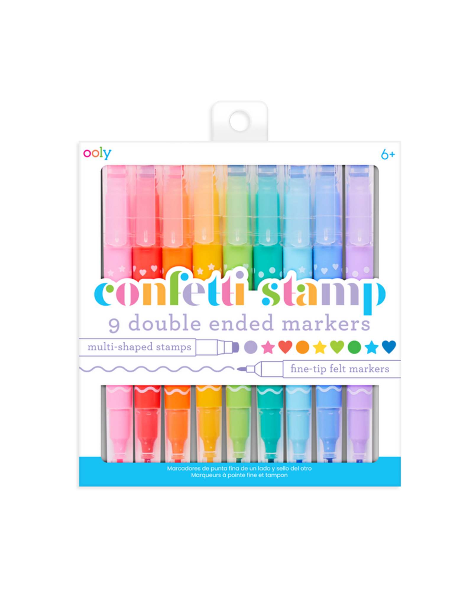 Ooly Confetti Stamp Double-Ended Markers - Set Of 9
