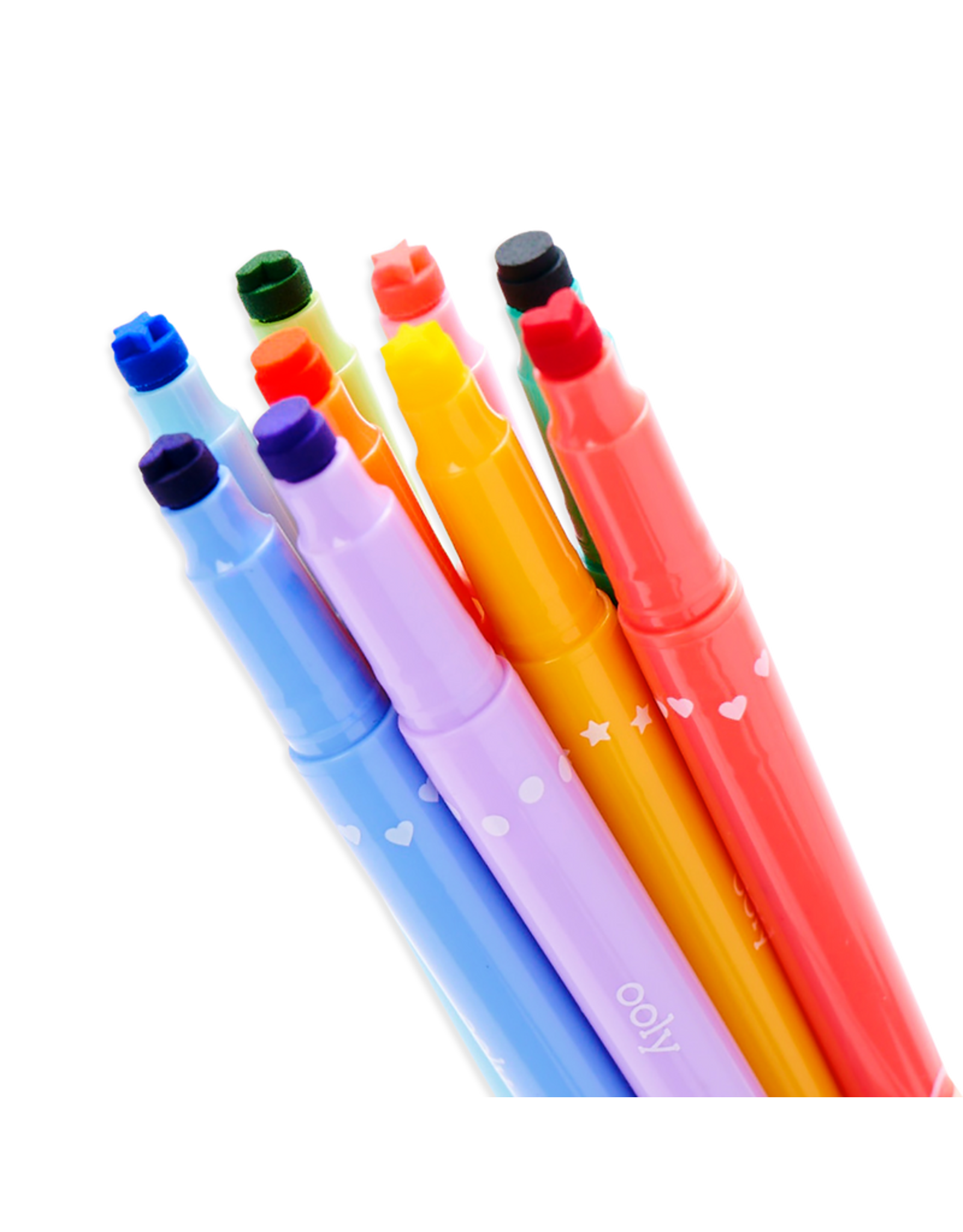 Ooly Confetti Stamp Double-Ended Markers - Set Of 9