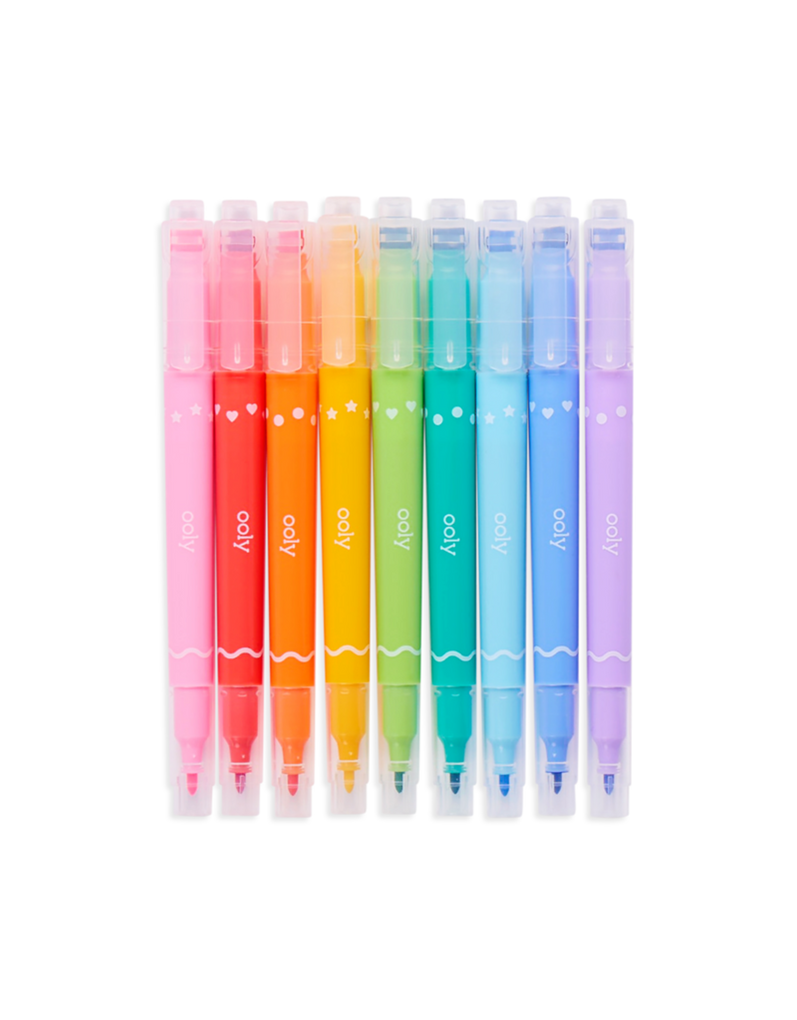 Ooly Confetti Stamp Double-Ended Markers - Set Of 9