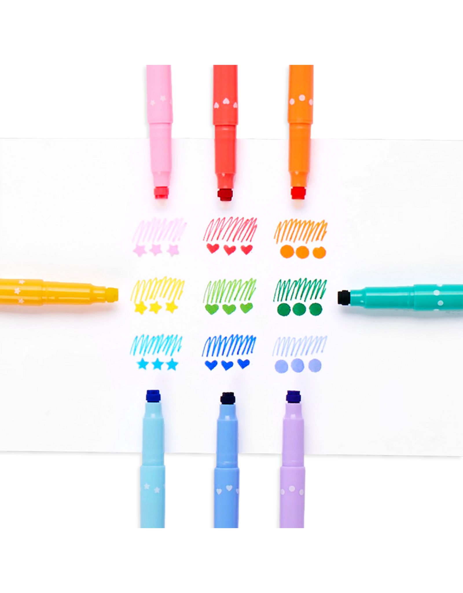 Ooly Confetti Stamp Double-Ended Markers - Set Of 9
