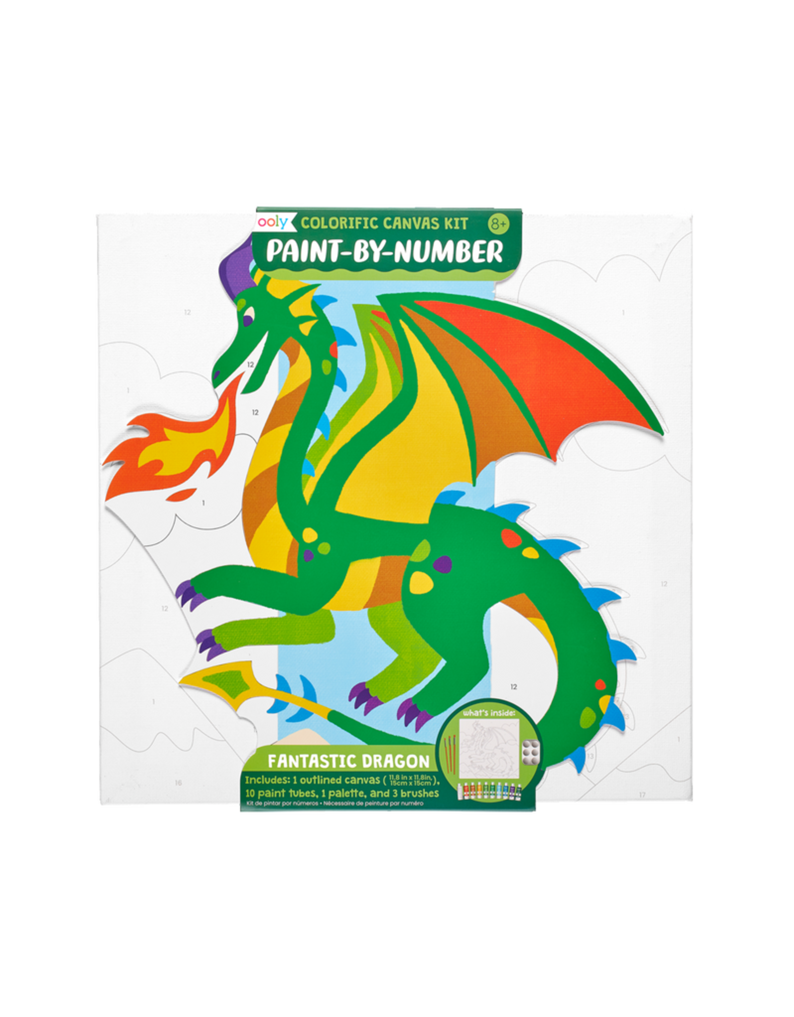 Ooly Colourific Canvas Paint By Number Kit - Fantastic Dragon