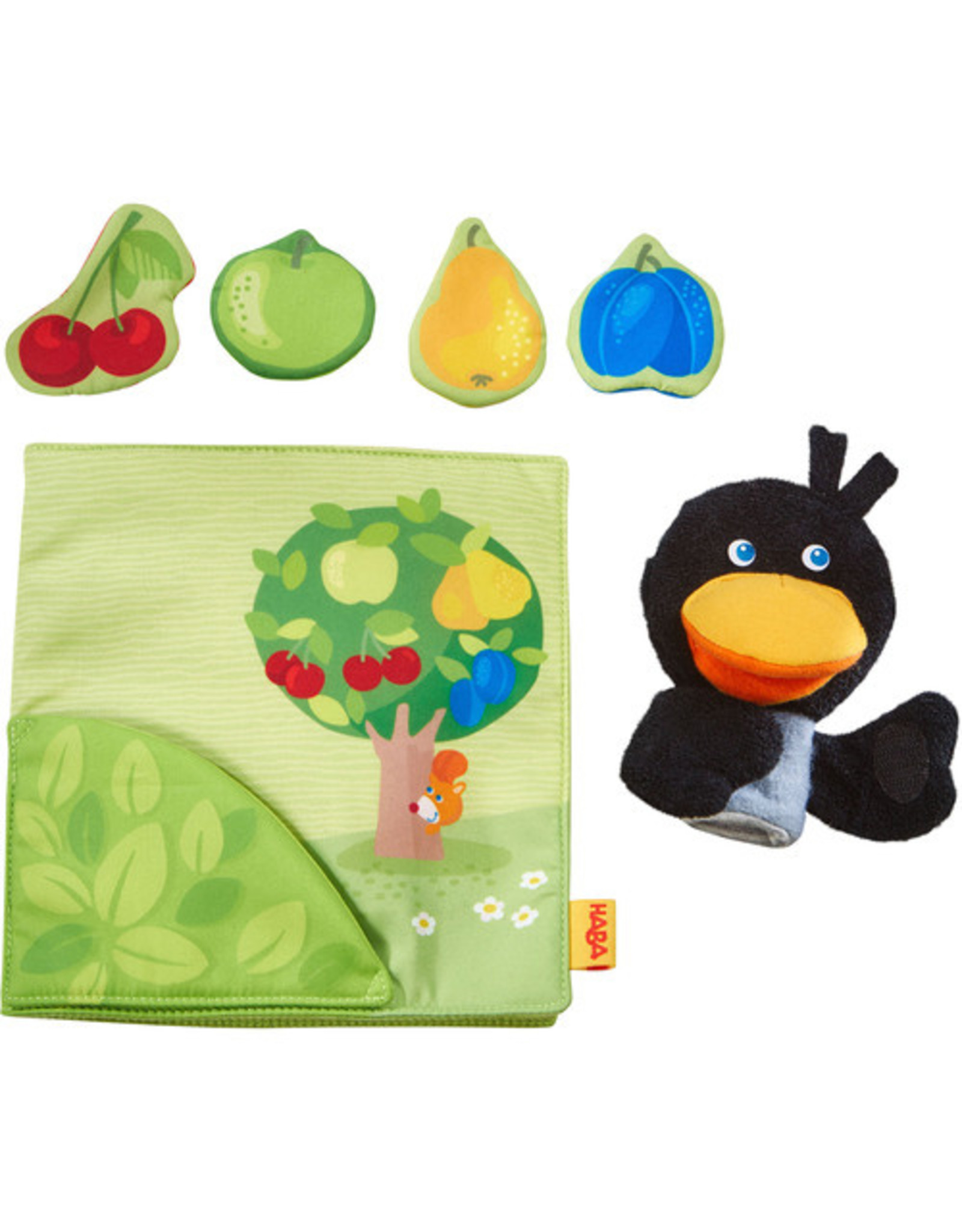 HABA Orchard Fabric Baby Book with Raven Finger Puppet