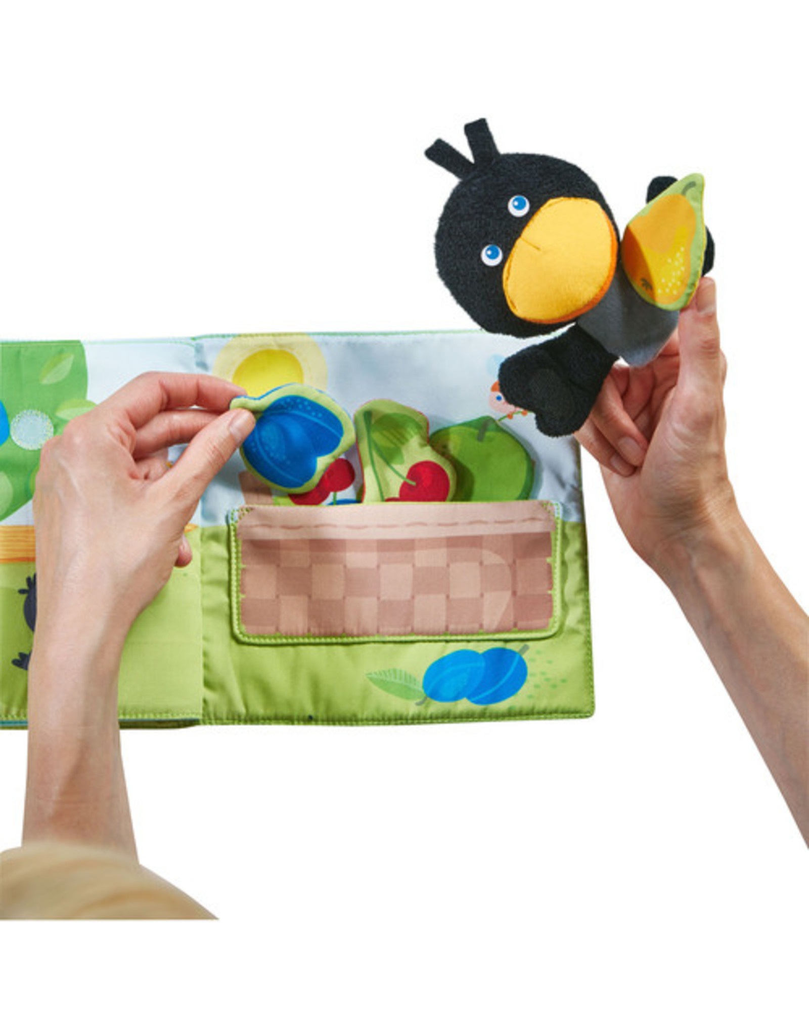 HABA Orchard Fabric Baby Book with Raven Finger Puppet