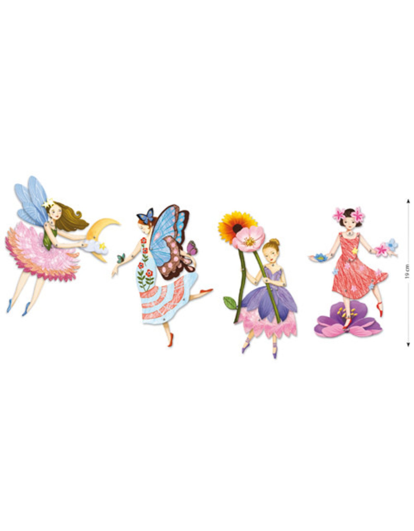 Djeco Fairies Jumping Jacks Paper Puppets