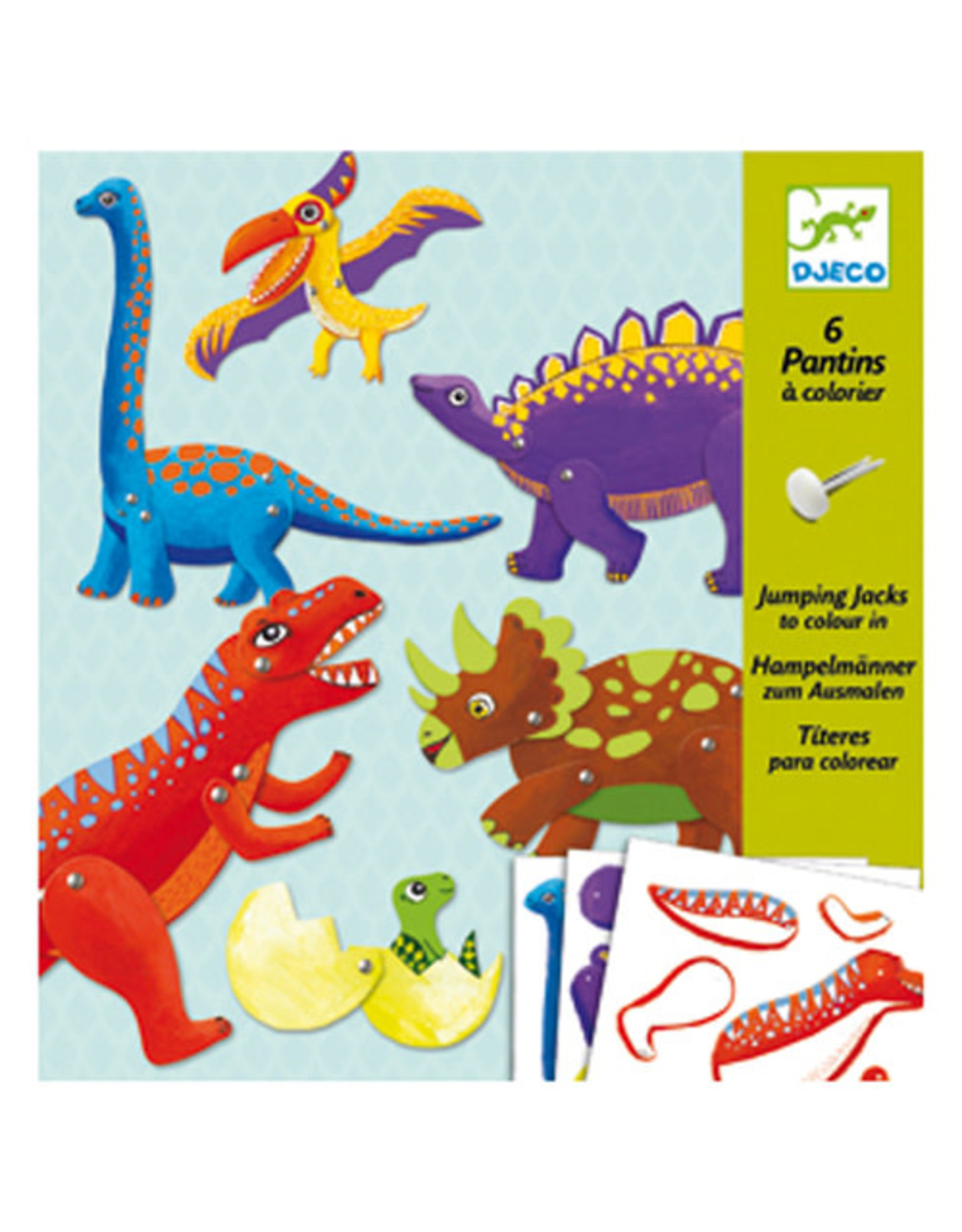 Djeco Dinos Jumping Jacks Paper Puppets