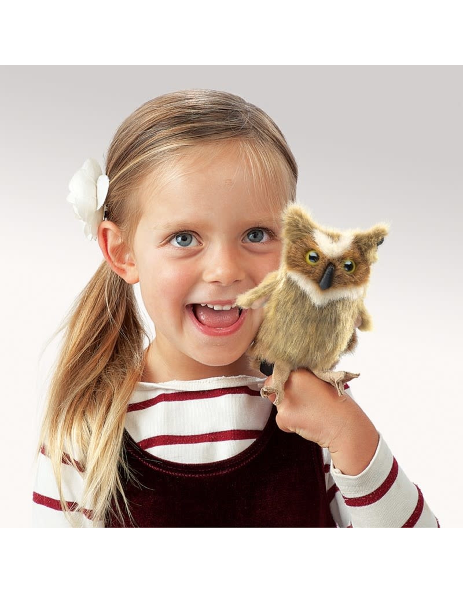 Folkmanis Puppets Mini Great Horned Owl Finger Puppet