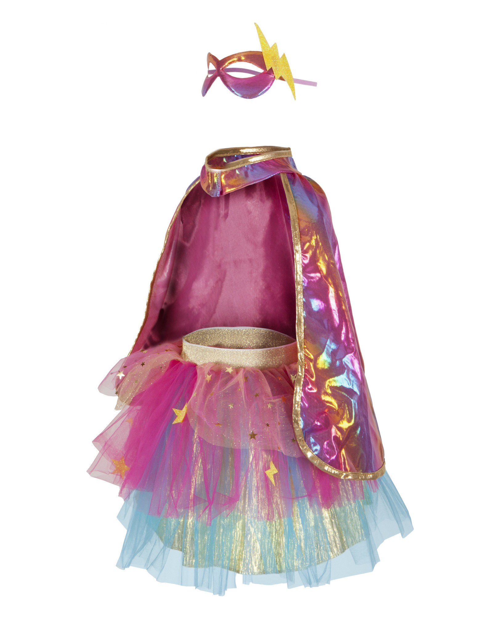 Great Pretenders Super-Duper Tutu With Cape and Mask  Pink/Gold Size 4-6