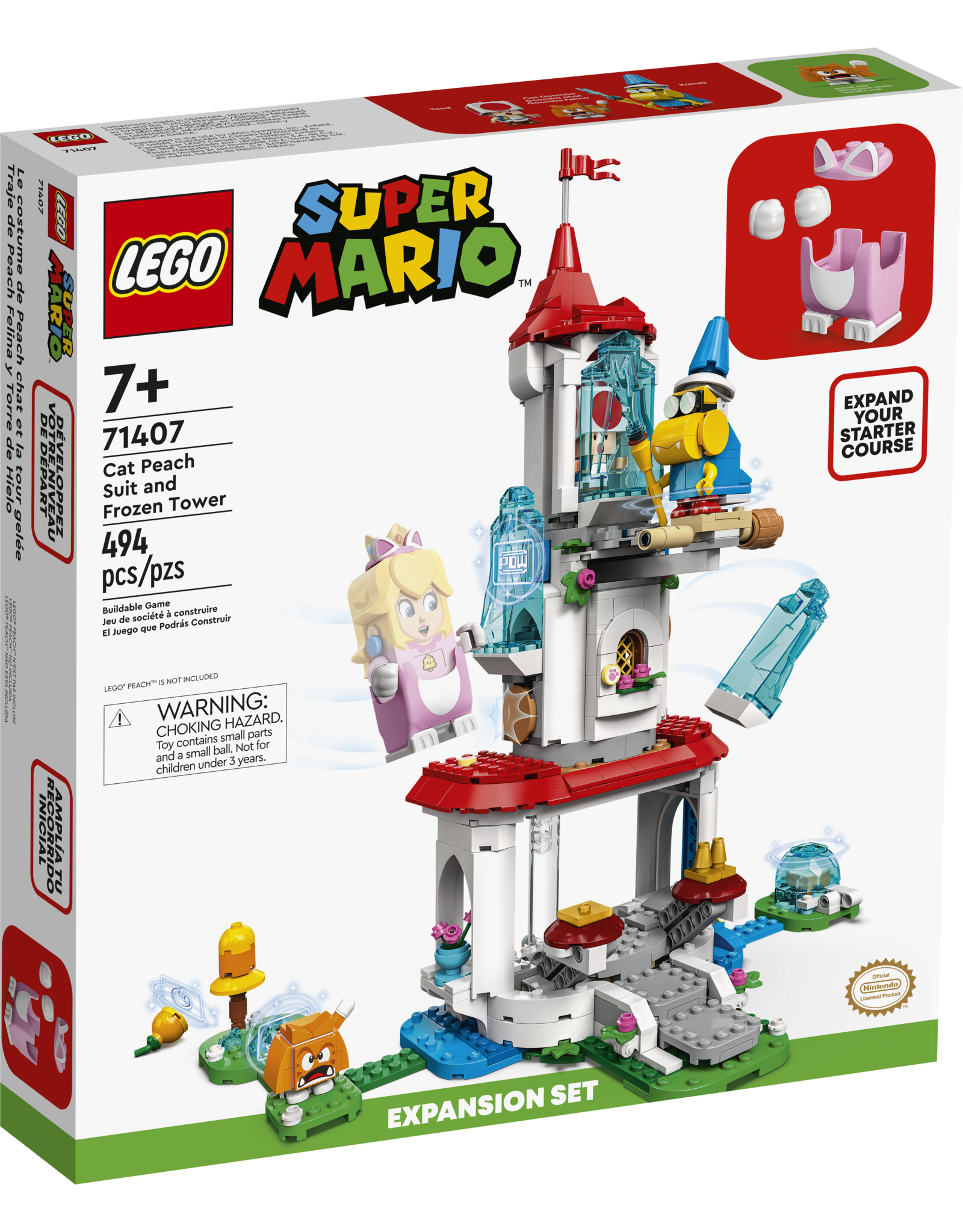 LEGO Super Mario Cat Peach Suit and Frozen Tower Expansion Set 71407