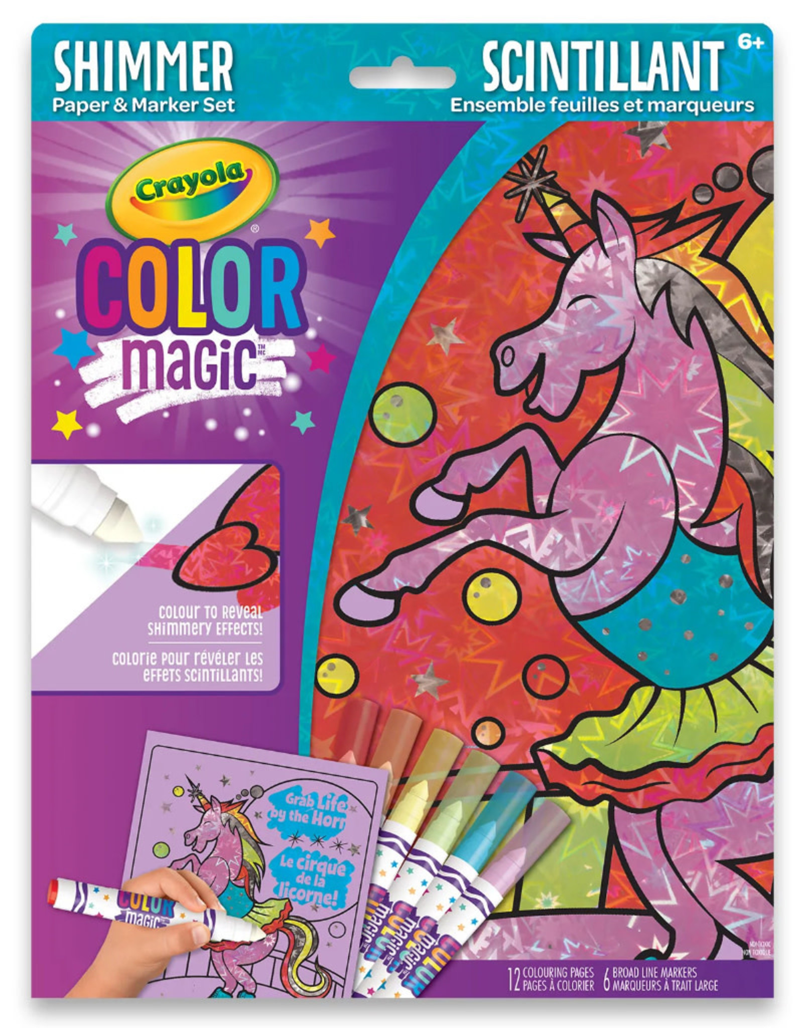 Crayola Unicorns Colour Magic Shimmer Paper & Marker Set