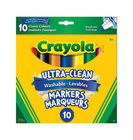 Crayola Ultra-Clean Washable Broad Line Markers - 10 Pack