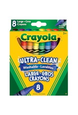 Crayola Ultra-Clean Washable Large Crayons, Assorted Colours, 8/PK