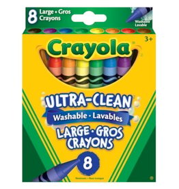 Crayola Ultra-Clean Washable Large Crayons, Assorted Colours, 8/PK