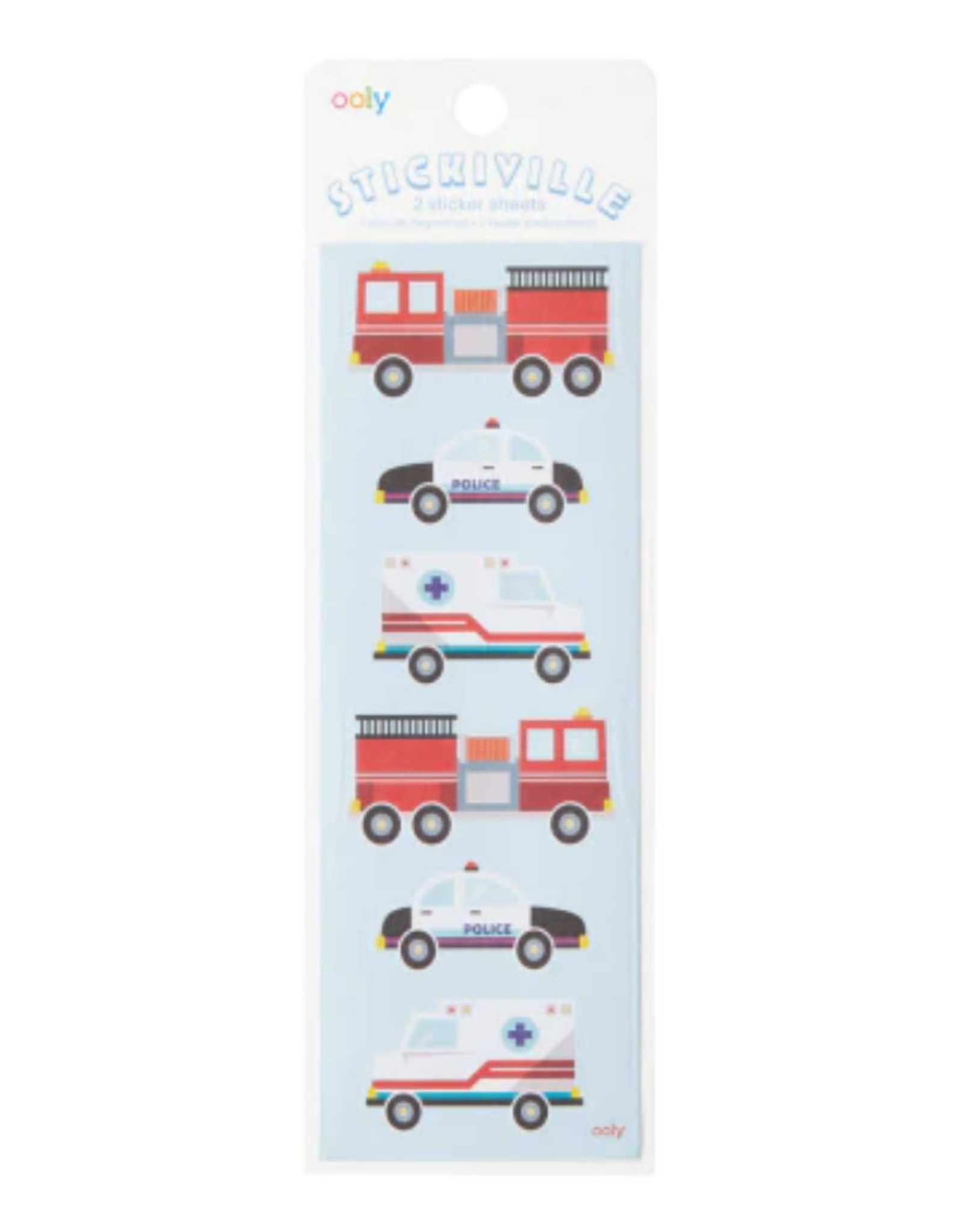 Ooly Stickiville Skinny- Helping Vehicles  (Matte Paper)