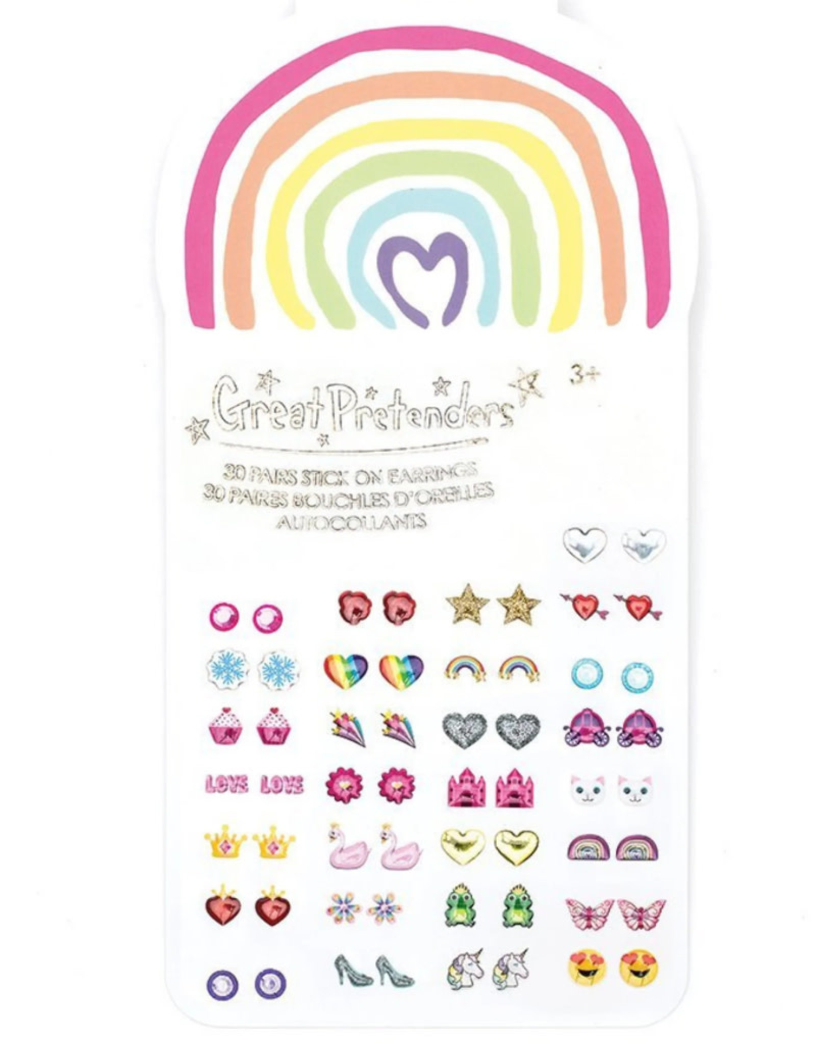 Great Pretenders Rainbow Love Sticker Earrings 30 pairs