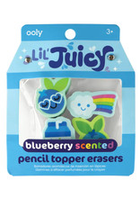 Ooly Lil' Juicy Scented Pencil Topper Erasers - Blueberry(SET Of 4)